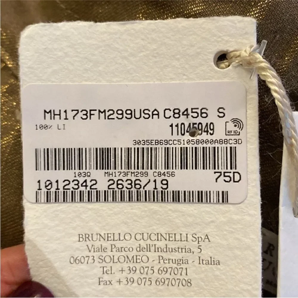 NWT Brunello Cucinelli 100% linen Shimmering Gold/ brown romper, S